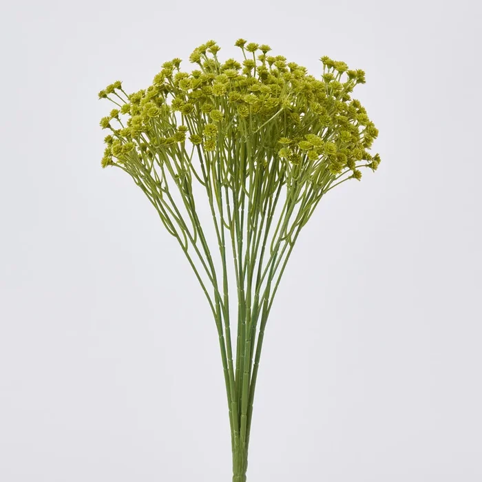 Green Baby’s Breath Gypsophila Stems Everyday Faux Bush Bouquet – 15″