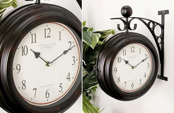 Hanging Train Station Clock | Vintage Farmhouse – Decor Steals