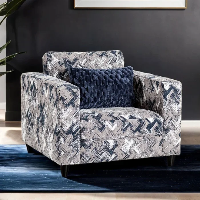 Harlow Transitional Light Gray Chenille Chair – FM61008LG-CH-PTby Furniture of America