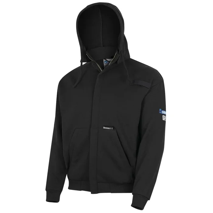 Hi-Vis 100% FR/Arc-Rated Heavyweight 12 oz Cotton Fleece Zip-Style Hoodie w/Detachable Hood – Medium