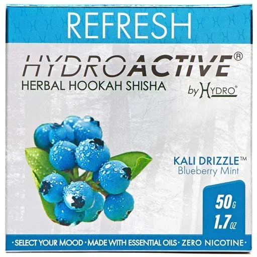 HydroActive® Nicotine Free Hookah Shisha – Kali Drizzle – Blueberry Mint 50g – LIONSDELIVER