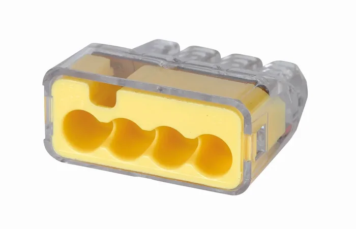Ideal In-Sure Push-In Wire Connector 34 4-Port Yellow 100 Per Box (30-1034)