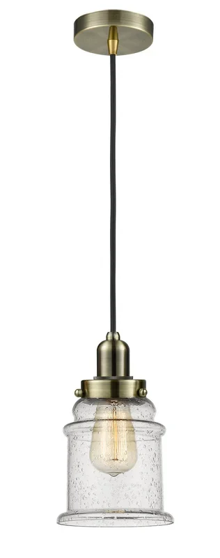 Innovations – 100AB-10BK-0H-AB-G184 – One Light Mini Pendant – Whitney – Antique Brass
