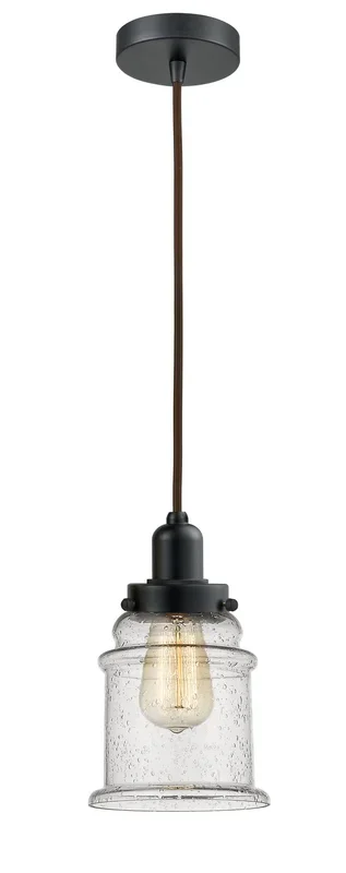 Innovations – 100BK-10BR-0H-BK-G184 – One Light Mini Pendant – Whitney – Matte Black