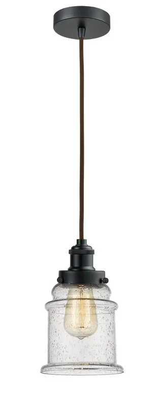 Innovations – 100BK-10BR-1H-BK-G184 – One Light Mini Pendant – Edison – Matte Black