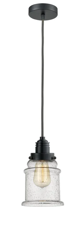 Innovations – 100BK-10GY-2H-BK-G184 – One Light Mini Pendant – Winchester – Matte Black