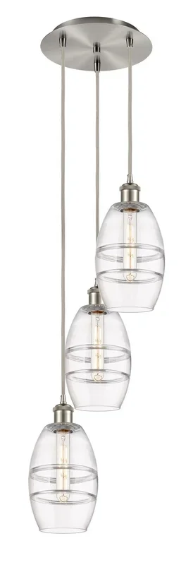 Innovations – 113B-3P-SN-G557-6CL – Three Light Pendant – Ballston – Brushed Satin Nickel