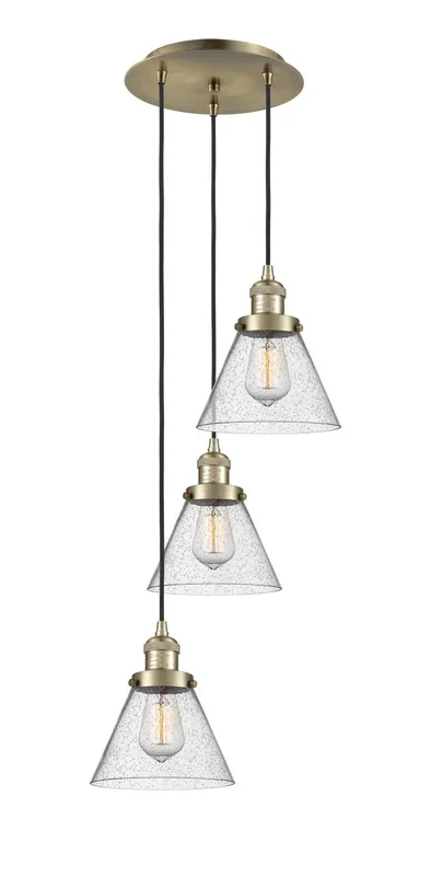Innovations – 113F-3P-AB-G44 – Three Light Pendant – Franklin Restoration – Antique Brass