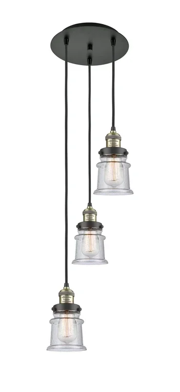Innovations – 113F-3P-BAB-G184S – Three Light Pendant – Franklin Restoration – Black Antique Brass