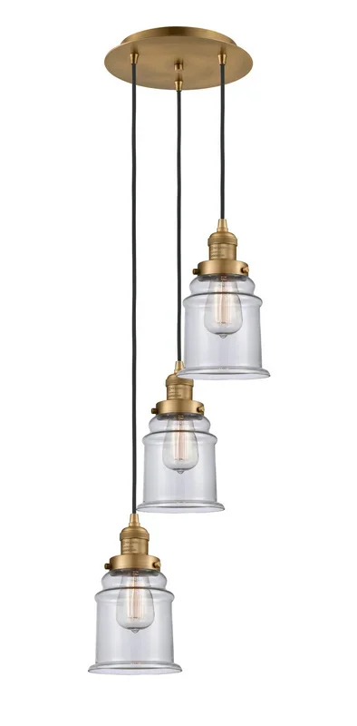 Innovations – 113F-3P-BB-G182 – Three Light Pendant – Franklin Restoration – Brushed Brass