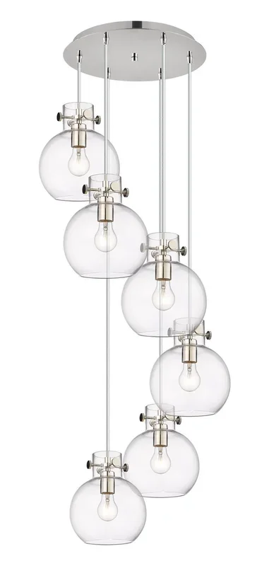 Innovations – 116-410-1PS-PN-G410-8CL – Eight Light Pendant – Newton – Polished Nickel