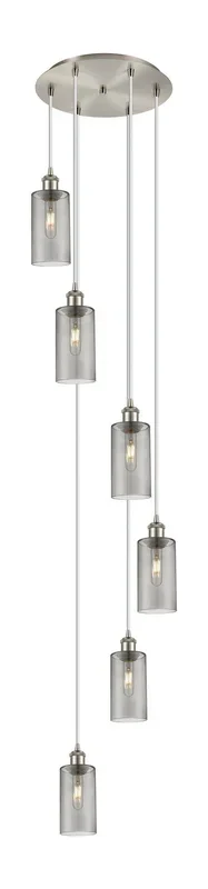 Innovations – 116B-6P-SN-G434-7SM – Six Light Pendant – Downtown Urban – Brushed Satin Nickel – 116B6PSNG4347SM