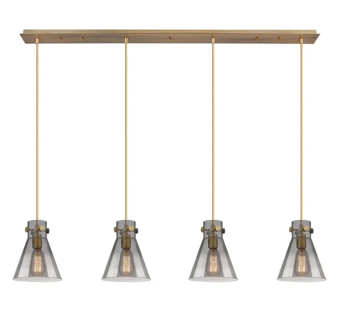 Innovations – 124-410-1PS-BB-G411-8SM – Eight Light Linear Pendant – Downtown Urban – Brushed Brass
