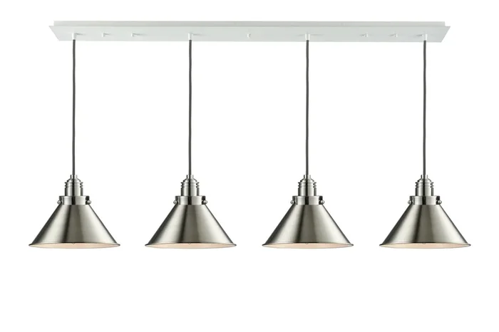 Innovations – 124W-10GY-2H-SN-M10-SN – Four Light Linear Pendant – Winchester – White