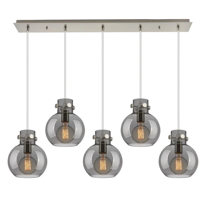 Innovations – 125-410-1PS-SN-G410-8SM – Three Light Linear Pendant – Newton – Brushed Satin Nickel