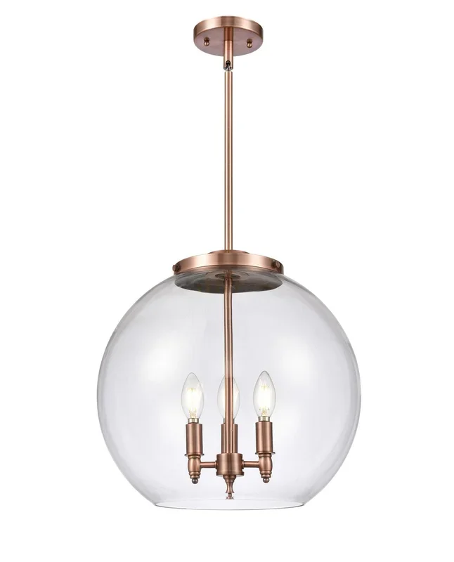 Innovations – 221-3S-AC-G122-16 – Three Light Pendant – Ballston – Antique Copper – 2213SACG12216
