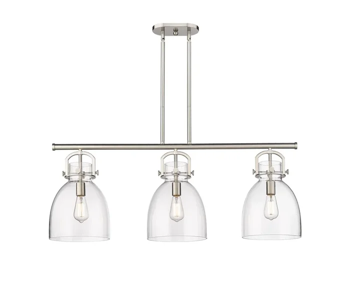 Innovations – 410-3I-SN-G412-10CL – Three Light Island Pendant – Downtown Urban – Satin Nickel – 4103ISNG41210CL