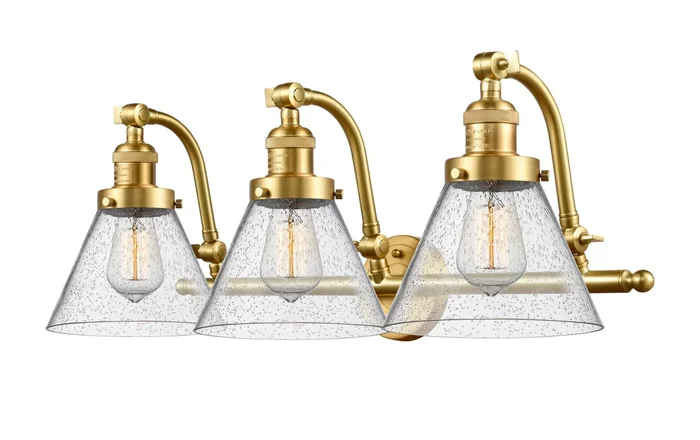 Innovations – 515-3W-SG-G44 – Three Light Bath Vanity – Franklin Restoration – Satin Gold – 5153WSGG44