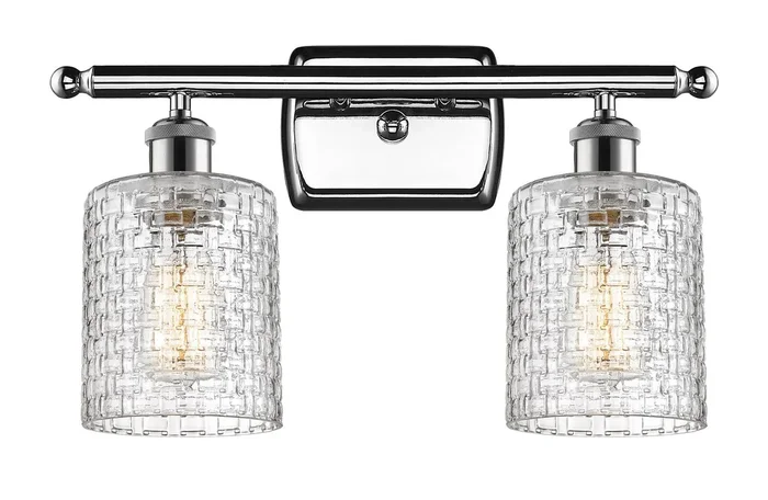 Innovations – 516-2W-PC-G112C-5CL – Two Light Bath Vanity – Ballston – Polished Chrome – 5162WPCG112C5CL