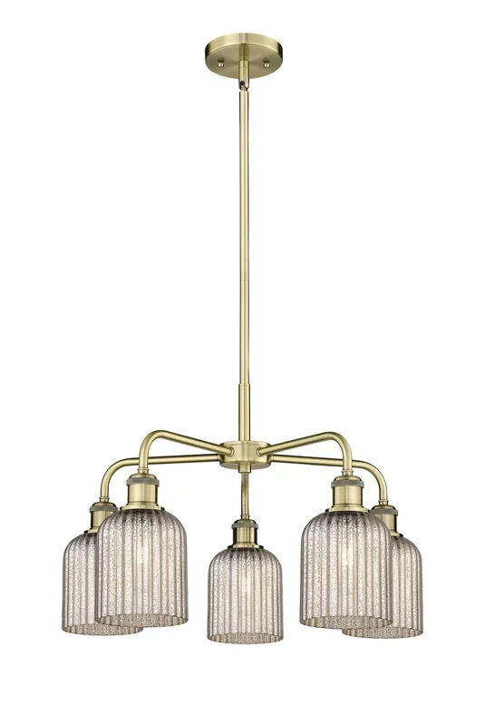 Innovations – 516-5CR-AB-G559-5ME – Five Light Chandelier – Downtown Urban – Antique Brass – 5165CRABG5595ME