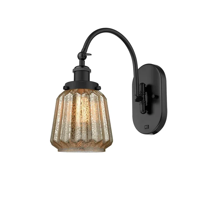 Innovations – 918-1W-BK-G146-LED – LED Wall Sconce – Franklin Restoration – Matte Black – 9181WBKG146LED