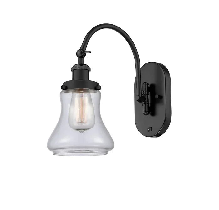 Innovations – 918-1W-BK-G192 – One Light Wall Sconce – Franklin Restoration – Matte Black – 9181WBKG192
