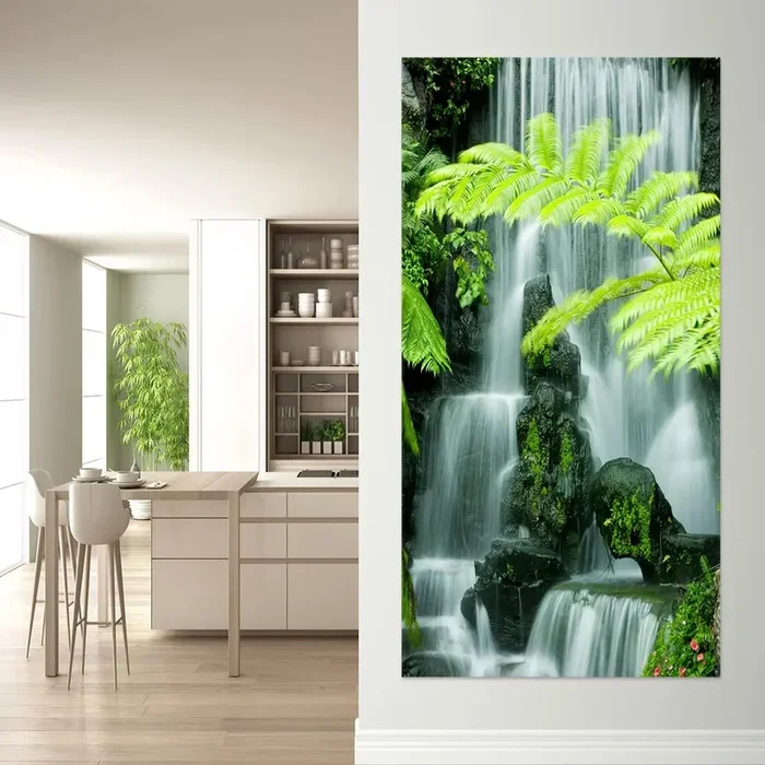 Japanese Waterfall Wall Art Canvas Print
