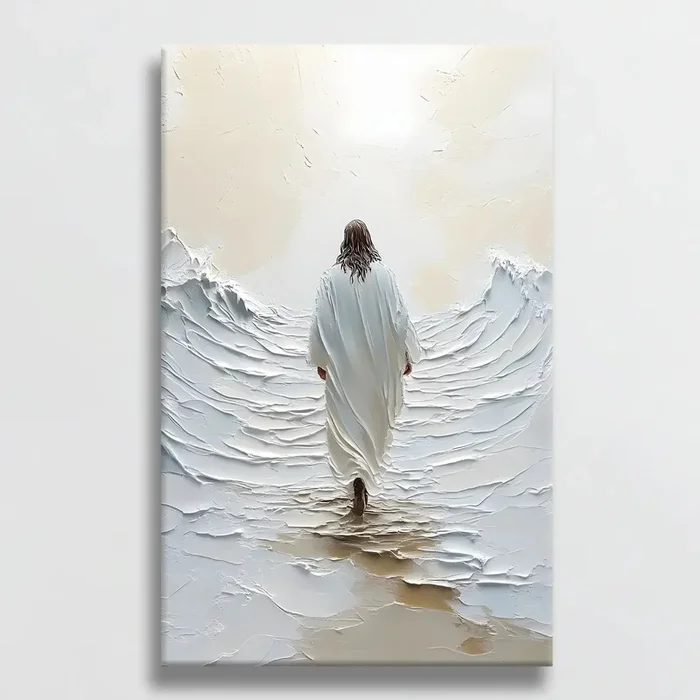 Jesus Walking On Water Wall Art | Modern Christian Art