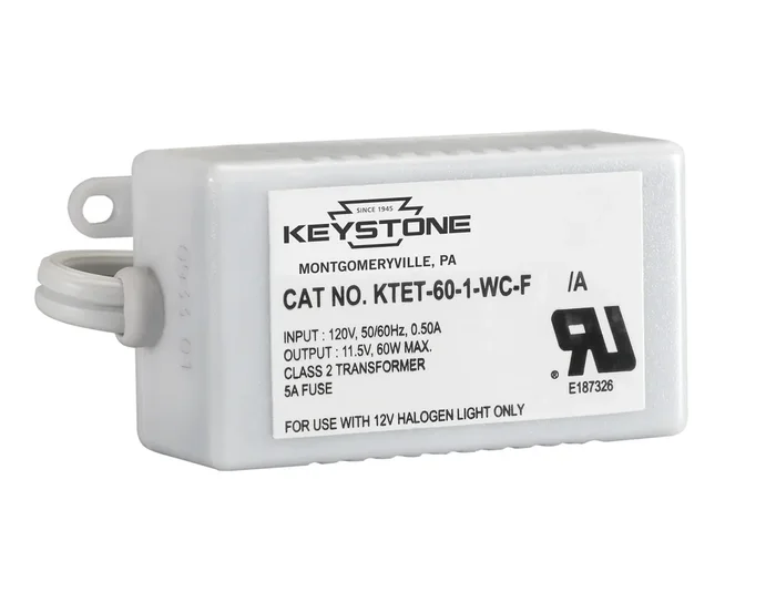 Keystone 60W Transformer 12V Output With Input And Output Cable (KTET-60-1-WC-F)