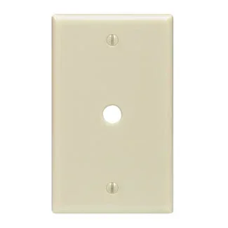 Leviton 1-Gang .406 Inch Hole Device Telephone/Cable Wall Plate Midway Size Thermoplastic Nylon Strap Mount Light Almond (PJ11-T)