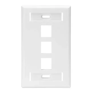 Leviton 1-Gang QuickPort Wall Plate With ID Windows 3-Port White (42080-3WS)