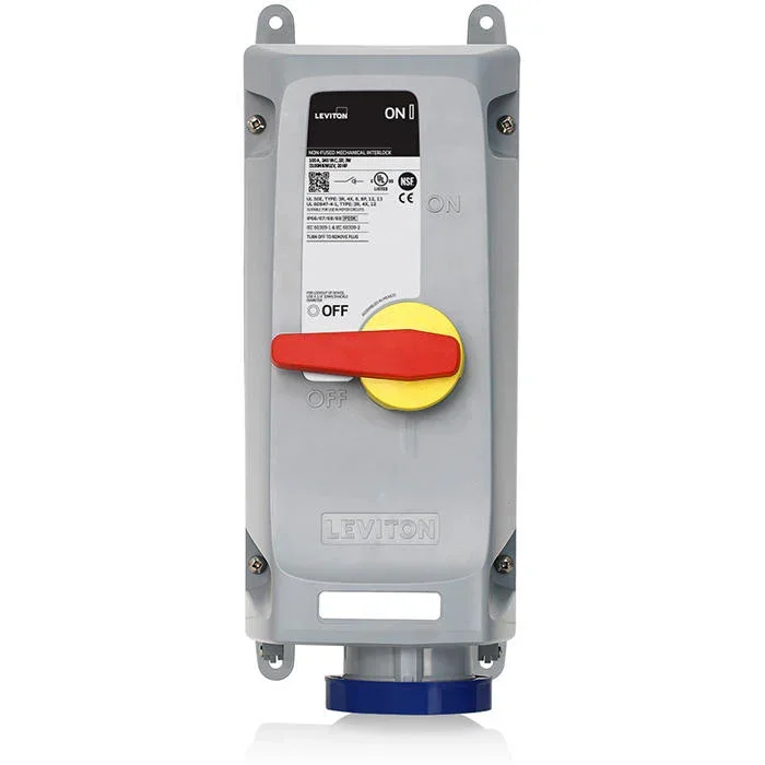 Leviton 100A Mechanical Interlock – Blue (3100MI6WLEV)