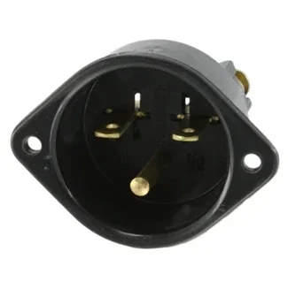 Leviton 15 Amp 250V NEMA 6-15P 2P 3W Flanged Inlet Receptacle Straight Blade Commercial Grade Grounding Back Wired Black (5240)