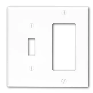 Leviton 2-Gang 1-Toggle 1-Decora/GFCI Device Combination Wall Plate Standard Size Thermoplastic Nylon Device Mount Brown (80707)