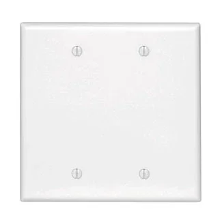 Leviton 2-Gang No Device Blank Wall Plate Midway Size Thermoset Box Mount Light Almond (80525-T)