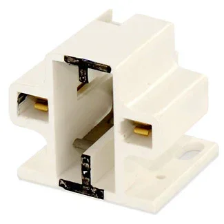 Leviton GX23 GX23-2 Base 2-Pin Compact Fluorescent Lamp Holder Horizontal Screw-Down Black Color Code Quick-Connect 18 AWG Solid (26720-200)