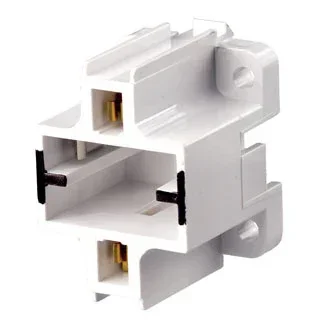 Leviton GX23 GX23-2 Base 2-Pin Compact Fluorescent Lamp Holder Vertical Bottom Snap-In/Screw Down Black Color Code Quick-Connect (26720-500)