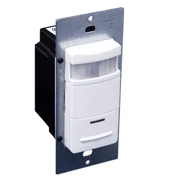 Leviton Passive Infrared Wall Box Occupancy Sensor Single Relay Photocell Controlled Low Profile 180 Degree Field Of View 1600 Square Foot Adjustable White (ODS06-IDW)