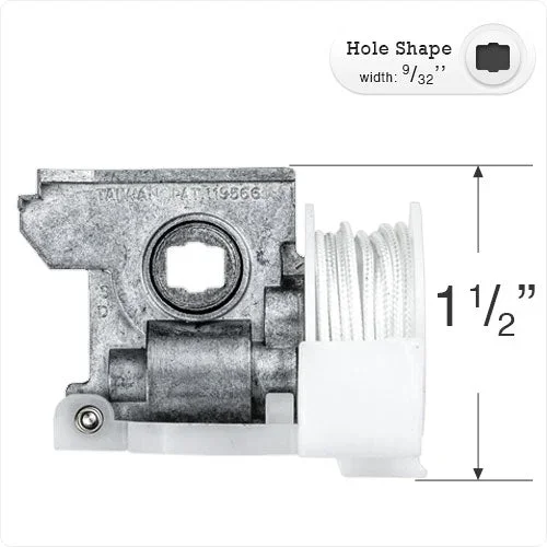 Levolor Low Profile Cord Tilt Mechanism with 9/32″ Arched Rectangle Hole for Horizontal Blinds