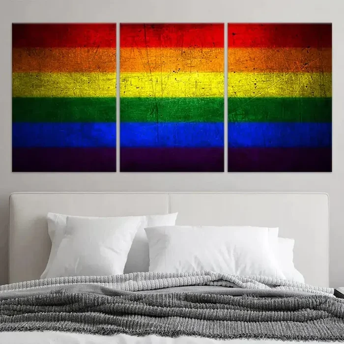 LGBT Rainbow Flag Wall Art Canvas Print