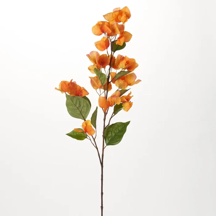 Lifelike Orange Ombre Bougainvillea 34″ Single Stem Floral Spray