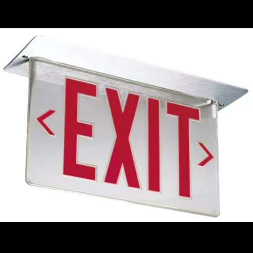 Lithonia LED Edge-Lit Emergency Exit Panel Assembly White Double Face Red With Mirror Separator Double Face Dual Voltage Panel Assembly Only (LRP W 2 RMR DA 120/277 PNL)