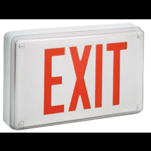 Lithonia Vandal-Resistant All Conditions Exits With LED Lamps Stencil Face White Single Face Red Dual Voltage (LV W 1 R 120/277)