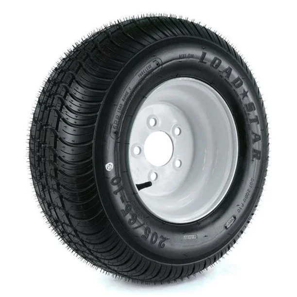 Loadstar Trailer Tire and 4-Hole Wheel, Size 205/65-10, 20.5 x 8.50-10, Load Range C