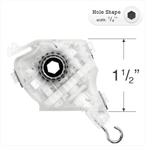 Low Profile Double Gear Wand Tilt Mechanism with 1/4″ Hex Hole for Horizontal Blinds