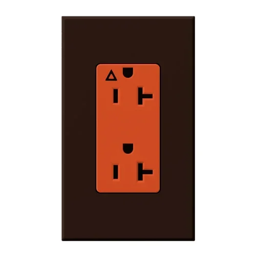 Lutron Architectural 20A Receptacle Isolated Ground Orange Brown (NTR-20-IG-OR-BR)