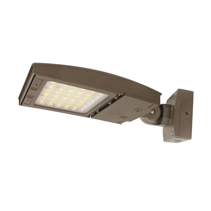 Maxlite 113091 M Series Area Flood Wattage/CCT Selectable 42W/55W/75W 3000K/4000K/5000K Changeable Lens Type IV Wide Bronze Variable Wall Mount (M75UC4W-WCSBVCR)