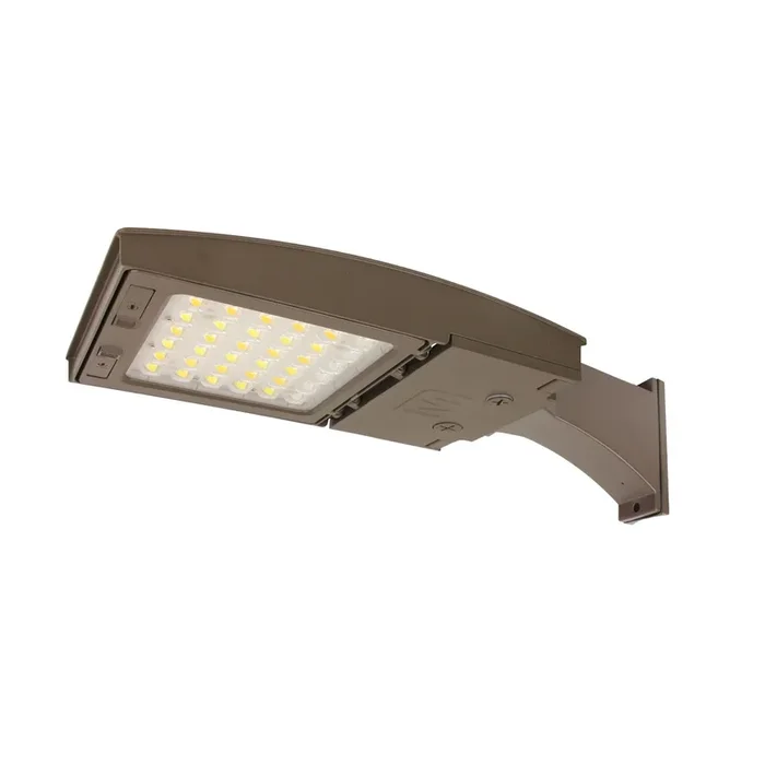 Maxlite 113411 M Series Area Flood 42W CCT Selectable 3000K/4000K/5000K Changeable Lens Type IV Wide Bronze Straight Arm C-Max Ready (M42UC4W-CSBACR)