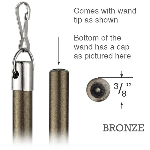 Metal Wand with Spring Hook for Draperies