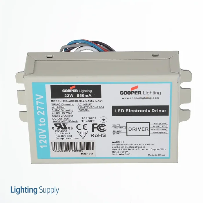 Metalux LED Driver 26-42 V 550MA 25W Dual Dimmable Universal XEN (XELA040D042CX550DA01PK)
